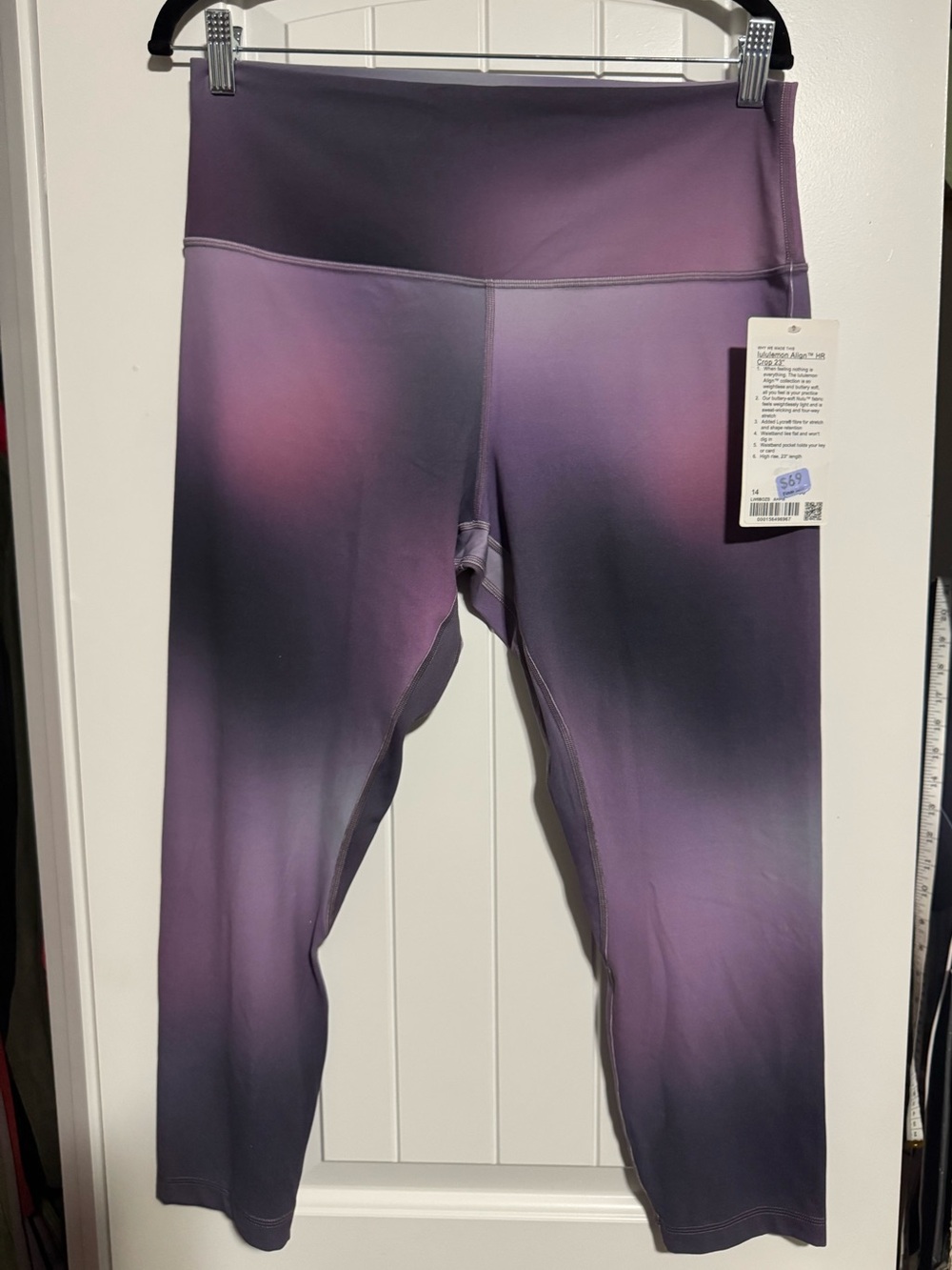 lululemon athletica atmospheric Purple Cropped Leggings 23” sz 14 NWT